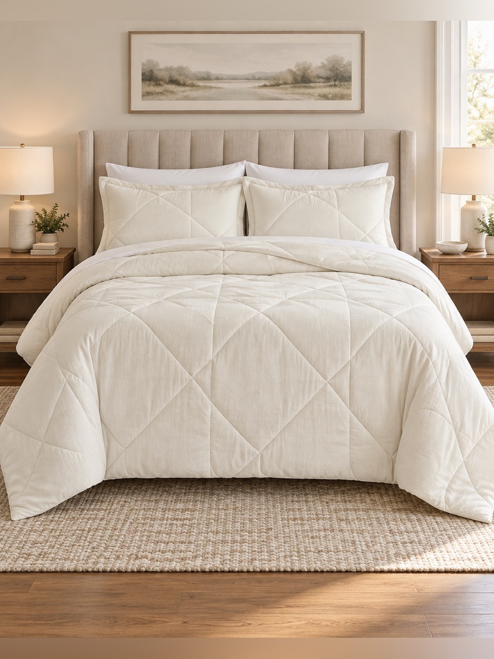 Cannon Home Ivory King Comforter Set 3 Pc NIP